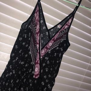 Black and purple printed jumpsuit